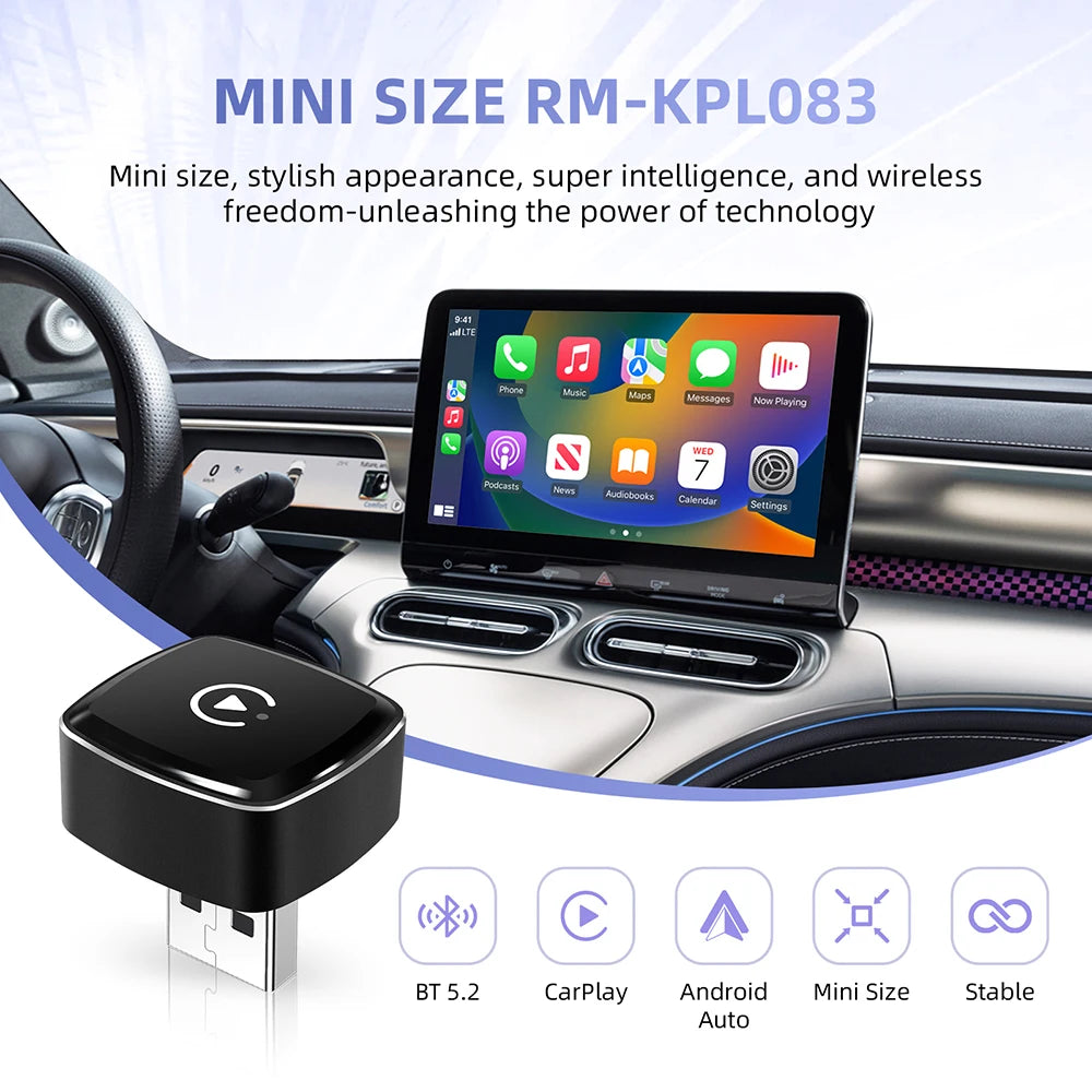 Wireless Carplay Dongle 2In1 Wireless Android Auto Adapter AI Smart Box Car Intelligent Systems for Car with Wired Carplay