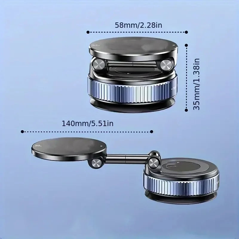 New[N52 Magnetic Phone Holder] 360° Rotatable Phone Holder | Foldable Design, Vacuum Suction Cup | Perfect for Car Dashboard