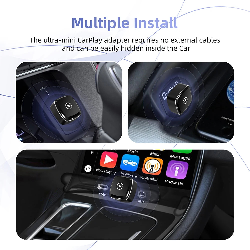 Wireless Carplay Dongle 2In1 Wireless Android Auto Adapter AI Smart Box Car Intelligent Systems for Car with Wired Carplay