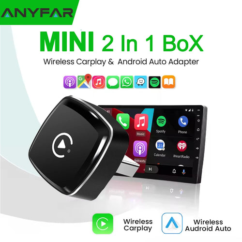 Wireless Carplay Dongle 2In1 Wireless Android Auto Adapter AI Smart Box Car Intelligent Systems for Car with Wired Carplay
