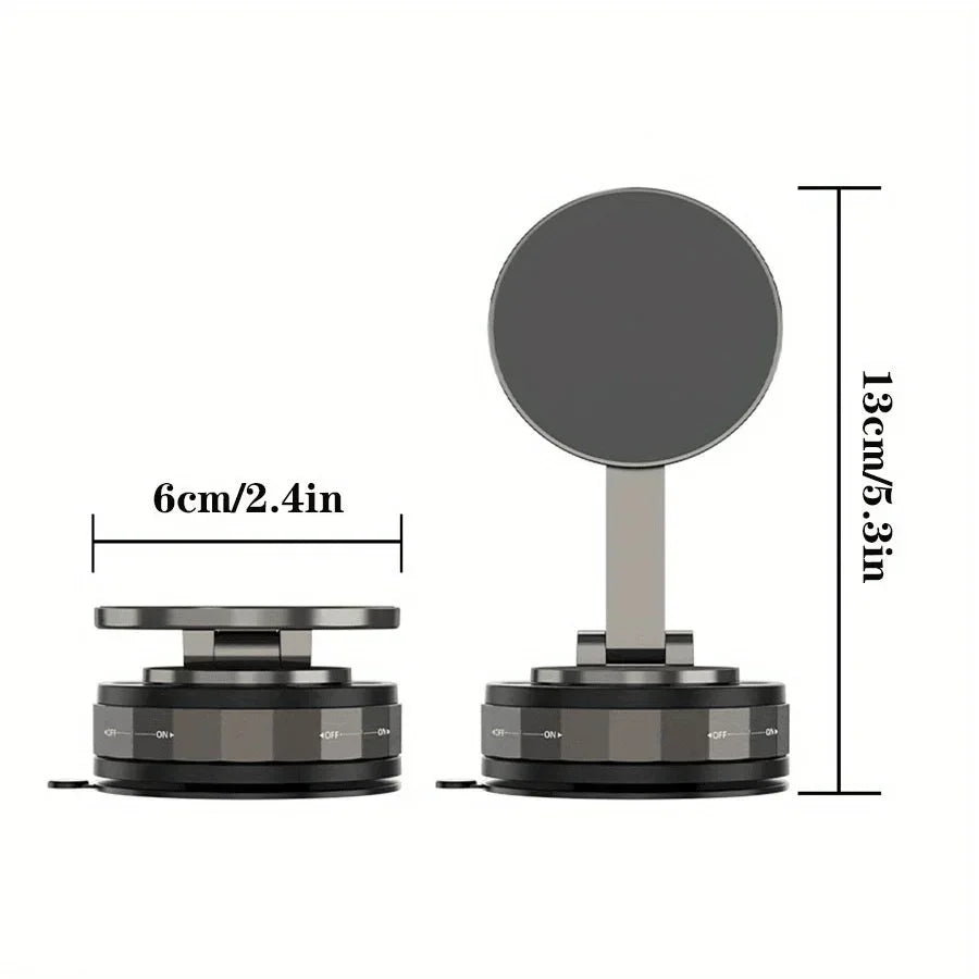 New[N52 Magnetic Phone Holder] 360° Rotatable Phone Holder | Foldable Design, Vacuum Suction Cup | Perfect for Car Dashboard
