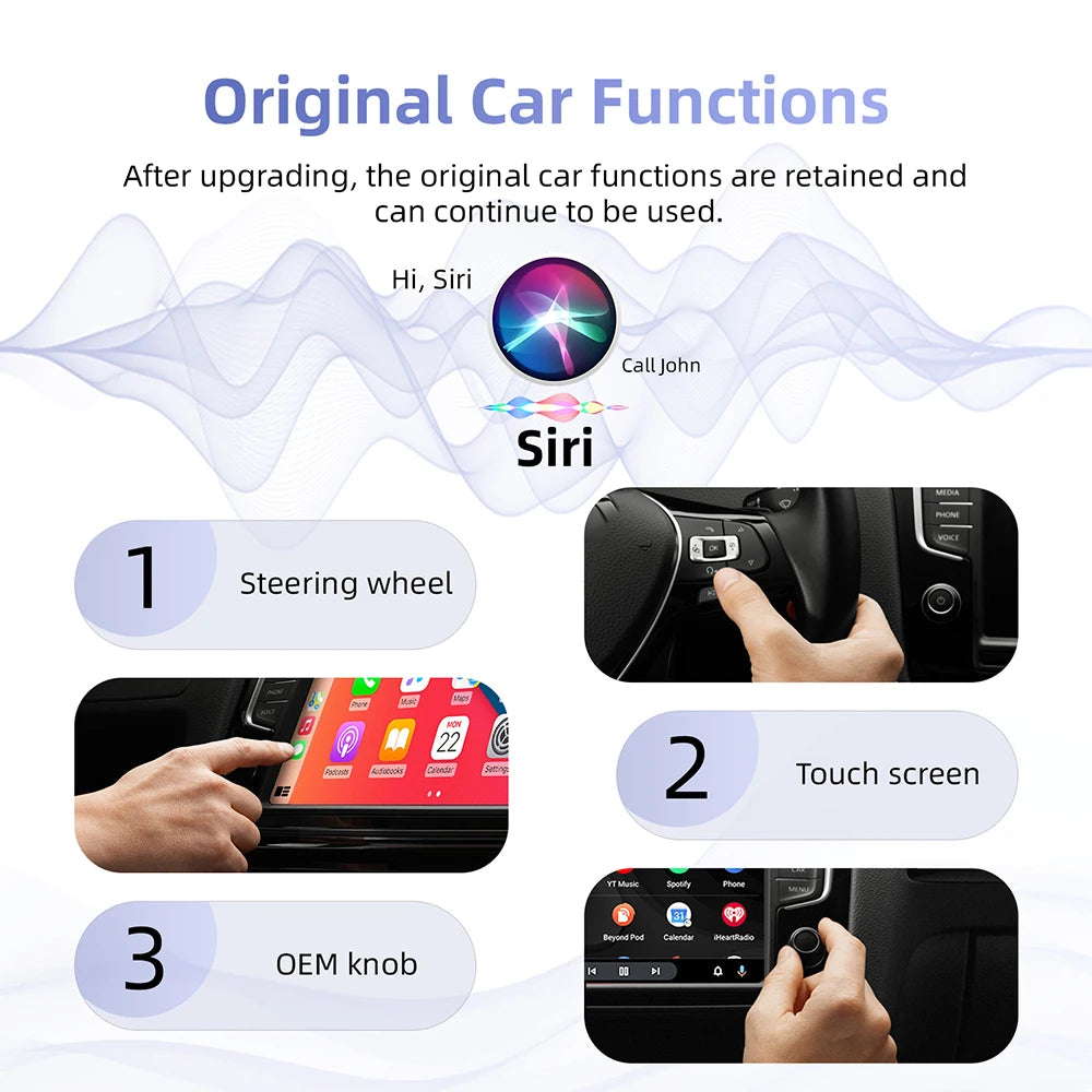 Wireless Carplay Dongle 2In1 Wireless Android Auto Adapter AI Smart Box Car Intelligent Systems for Car with Wired Carplay
