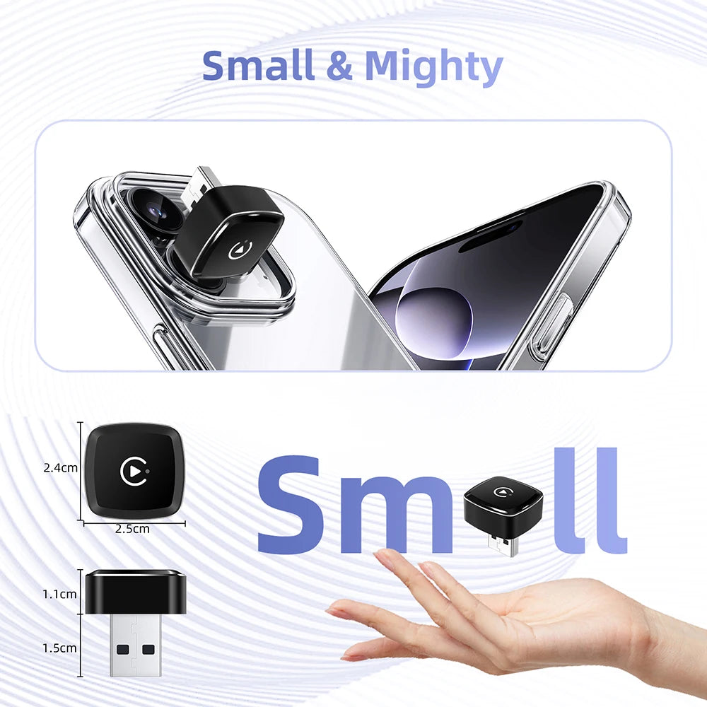 Wireless Carplay Dongle 2In1 Wireless Android Auto Adapter AI Smart Box Car Intelligent Systems for Car with Wired Carplay